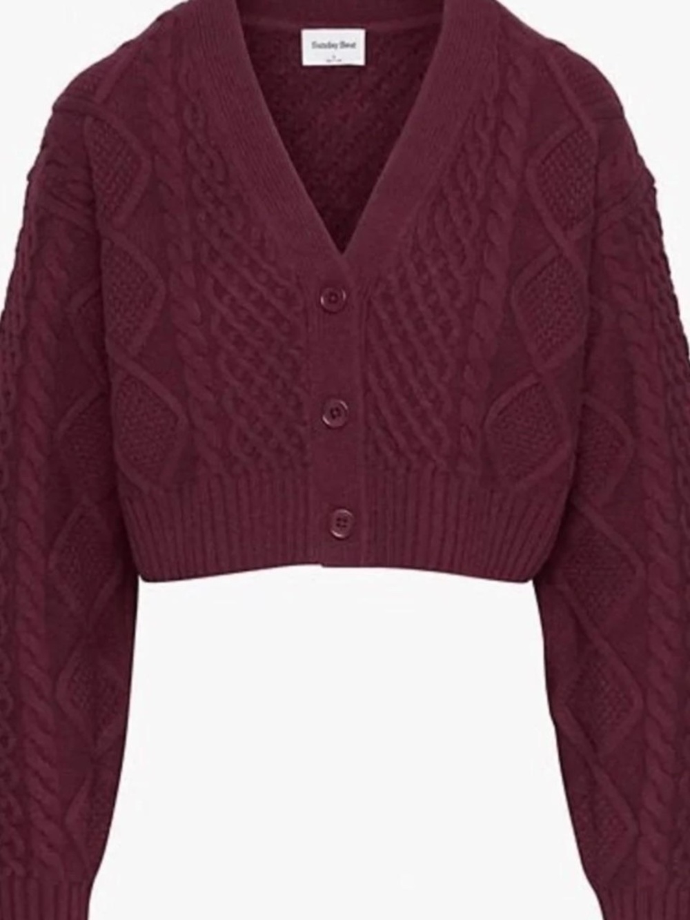 Maroon Sunday Best Cropped Cardigan